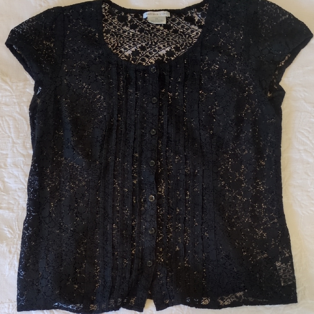 Van Heusen Black Lace Blouse